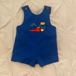 Blue Toddler Romper with Race Car Design (1990s)